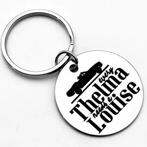 Silver Keychain with Thelma and Louise Design